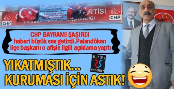 CHP'li başkandan açıklama var... Yıkatmıştık. Kuruması için astık...