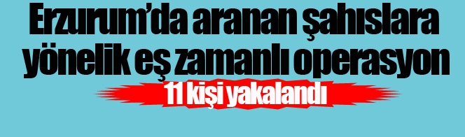 Erzurum’da aranan şahıslara yönelik operasyon