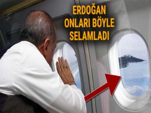 Cumhurbaşkanı Erdoğan, F-16 pilotlarını böyle selamladı