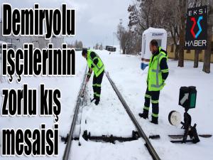 Demiryolu işçilerinin zorlu kış mesaisi