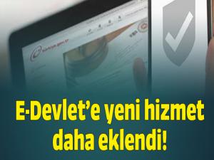 e-Devletten yeni hizmet!