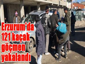 Erzurum'da 121 kaçak göçmen yakalandı