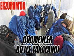 Erzurumda 42 kaçak göçmen yakalandı