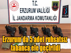 Erzurumda 5 adet ruhsatsız tabanca ele geçirildi