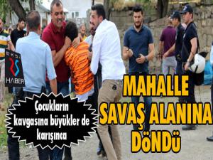 Erzurumda çocuk kavgası mahalleyi savaş alanına çevirdi 