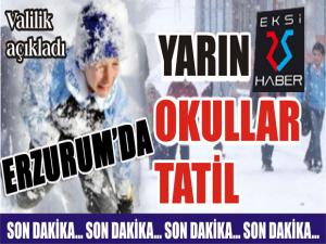 Erzurumda eğitime kar tatili