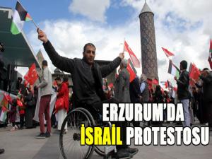 Erzurumda İsrail protestosu