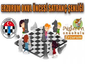 Erzurum'da okul öncesi satranç şenliği...