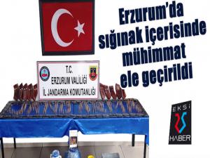 Erzurumda sığınak içerisinde mühimmat ele geçirildi