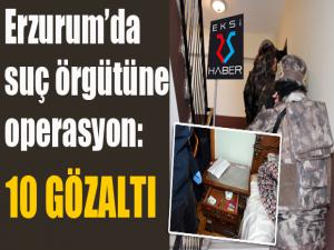 Erzurumda suç örgütüne operasyon: 10 gözaltı