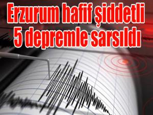 Erzurum hafif şiddetli 5 depremle sarsıldı