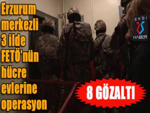 Erzurum merkezli 3 ilde FETÖ/PDY operasyonu: 8 gözaltı