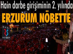 Hain darbe girişiminin 2. yılında Erzurum nöbette...