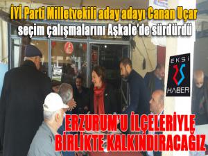 İYİ Parti Milletvekili aday adayı Canan Uçar, seçim çalışmalarını Aşkalede sürdürdü