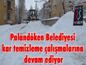 Palandöken Belediyesi kar temizleme çalışmalarına devam ediyor