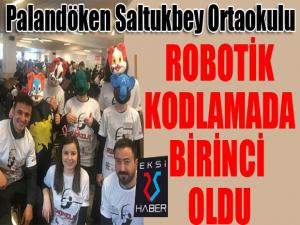 Palandöken Saltukbey Ortaokulu Robotik kodlamada birinci oldu