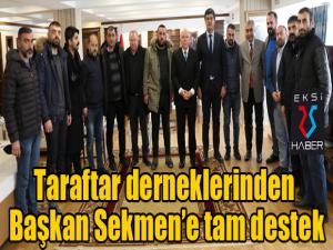 Taraftar derneklerinden Başkan Sekmene tam destek