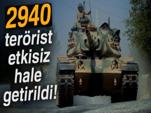 TSK: '2940 terörist etkisiz hale getirildi'