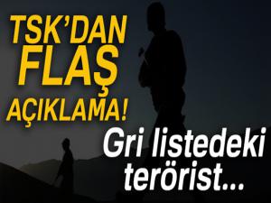 TSK açıkladı! Gri listede yer alan terörist etkisiz hale getirildi