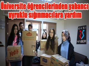 Üniversite öğrencilerinden yabancı uyruklu sığınmacılara yardım