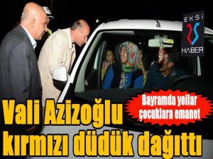Vali Azizoğlu, trafik uygulama noktalarını ziyaret etti 