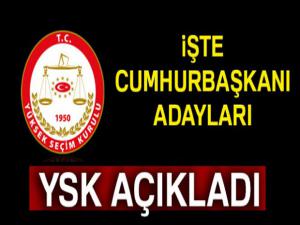 YSK, Cumhurbaşkanı adaylarını açıkladı