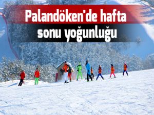 Palandöken'de hafta sonu yoğunluğu