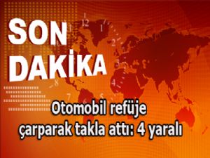 Otomobil refüje çarparak takla attı: 4 yaralı...