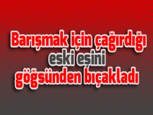  Barışmak için çağırdığı eski eşini göğsünden bıçakladı
