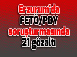 Erzurum'da FETÖ/PDY soruşturması: 21 gözaltı