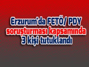 Erzurum'da FETÖ/ PDY soruşturması kapsamında 3 kişi tutuklandı