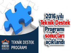 2016 yılı Teknik Destek Programı sonuçları açıklandı