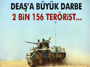 TSK: 'Fırat Kalkanı Harekatı'nda 2 bin 156 DEAŞ'lı terörist etkisiz hale getirildi'