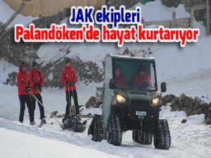  JAK ekipleri Palandöken'de hayat kurtarıyor