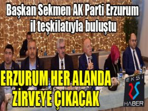Başkan Sekmen: Erzurum her alanda zirveye çıkacak..