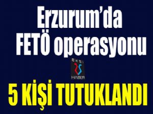 Erzurum'da FETÖ operasyonu: 5 tutuklama