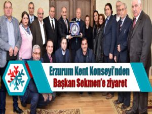  Erzurum Kent Konseyi'nden Başkan Sekmen'e ziyaret