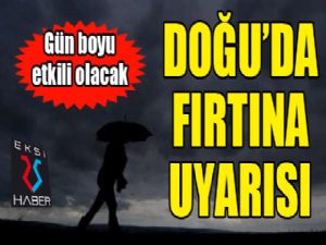 Doğu'da fırtına uyarısı