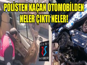 Polisten kaçan otomobilden neler çıktı neler..