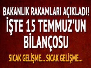 Adalet Bakanlığı 15 Temmuz bilançosunu açıkladı