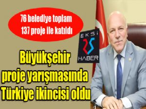 Büyükşehir proje yarışmasında Türkiye ikincisi oldu