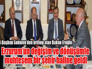 Bakan Eroğlu, Başkan Sekmen'e övgüler yağdırdı...