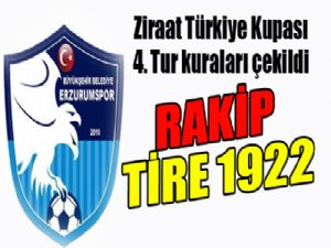 BB Erzurumspor kupada Tire 1922'yle eşleşti..