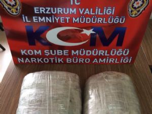 Erzurum'da 4 kilo 100 gram esrar ele geçirildi...