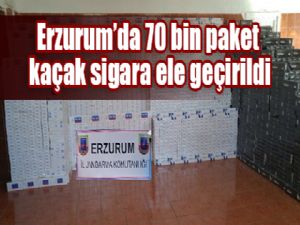 Erzurum'da 70 bin paket kaçak sigara ele geçirildi