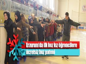 Erzurum'da ilk kez kız öğrencilere ücretsiz buz pateni