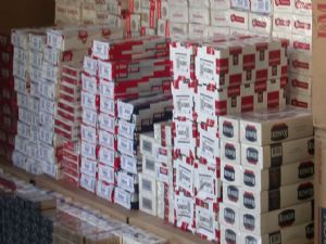 Narman'da 11 bin 767 paket kaçak sigara ele geçirildi