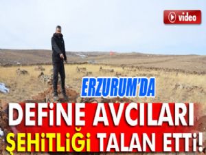 Define avcıları şehitliği talan etti