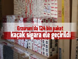 Erzurum'da 124 bin paket kaçak sigara ele geçirildi