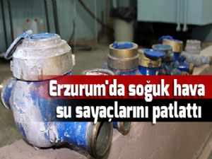 Erzurum'da soğuk hava su sayaçlarını patlattı
